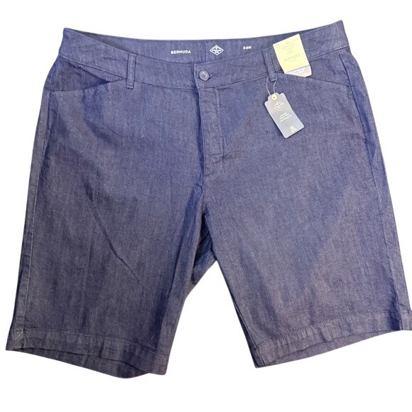 St. John's Bay Pants - St Johns Bay Womens Plus 22W Bermuda Shorts Mid Rise Dark Rinse Denim New